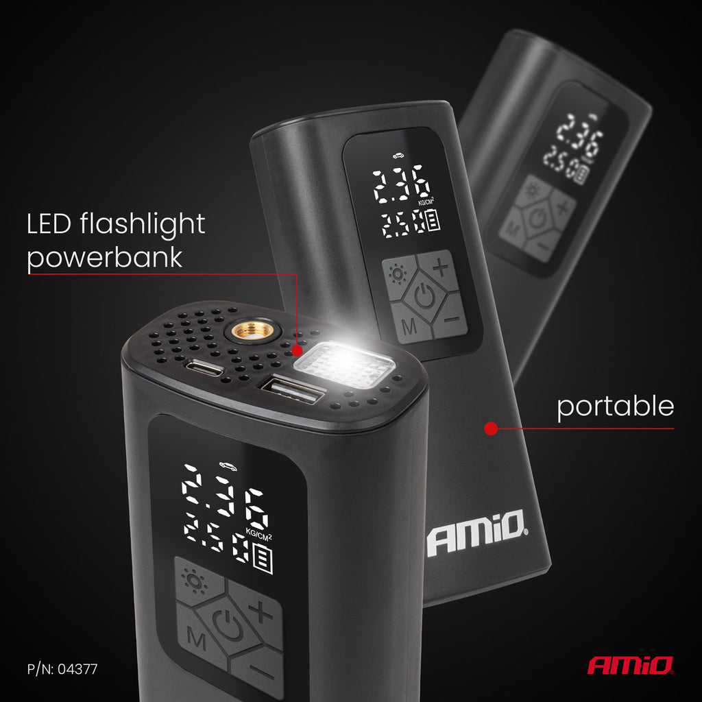 Draagbare luchtcompressor LED USB-C 40W AMiO 04377 - AMiO 04377 - afbeelding 9