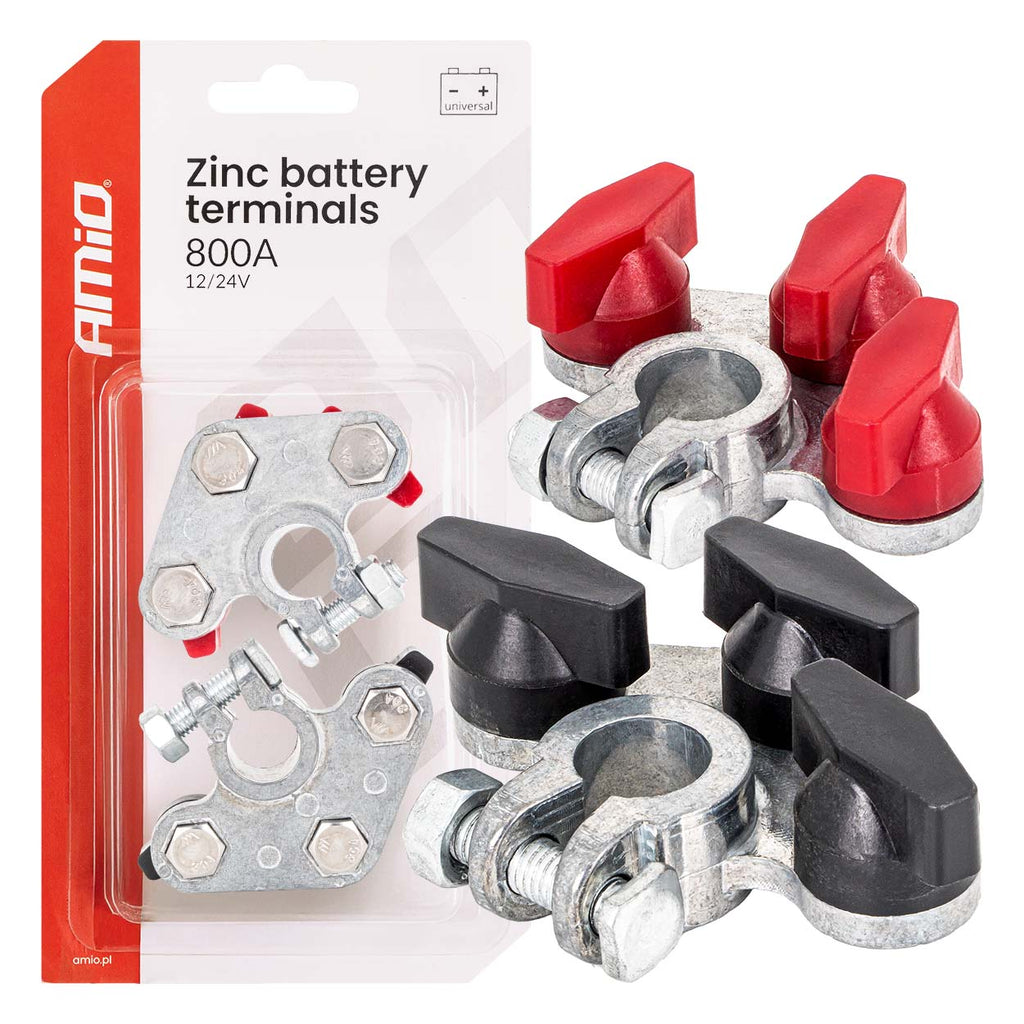 Zink accupolen 800AMP, 2 stuks. AMiO 04391 - AMiO 04391 - afbeelding 1