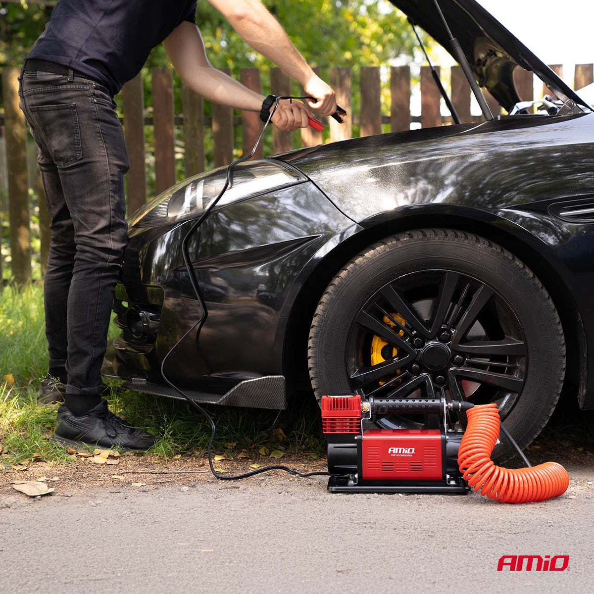 Auto luchtcompressor 600W 12V ACOMP-24 AMiO 04398 - AMiO 04398 - afbeelding 2