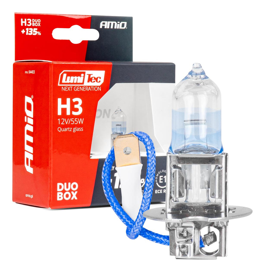 Halogeenlampen H3 12V 55W LumiTec NEXT GENERATION +135% DUO AMiO 04403 - AMiO 04403 - afbeelding 1