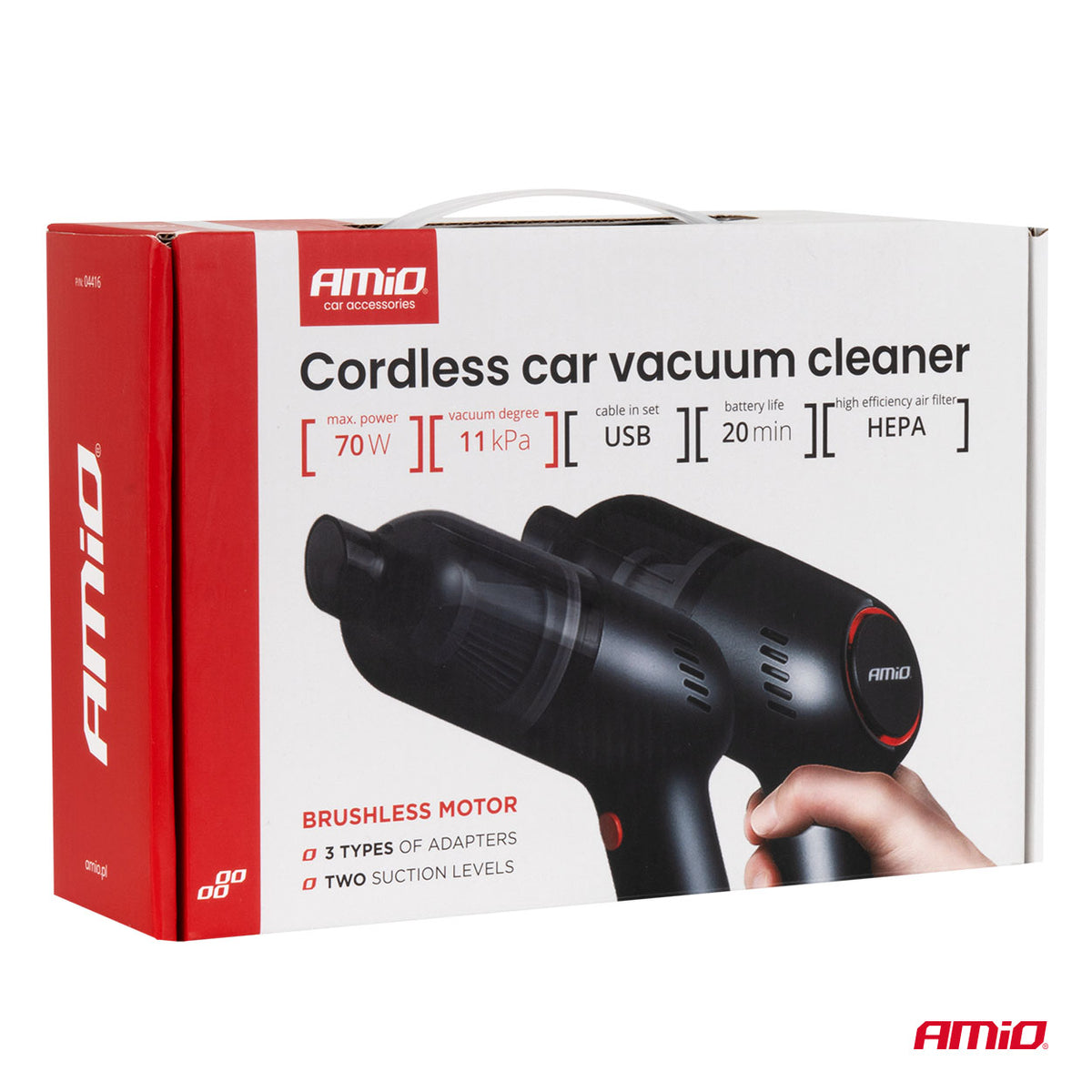 Draadloze autostofzuiger 70W 11kPa USB-C VC-08 HEPA AMiO 04416 - AMiO 04416 - afbeelding 12