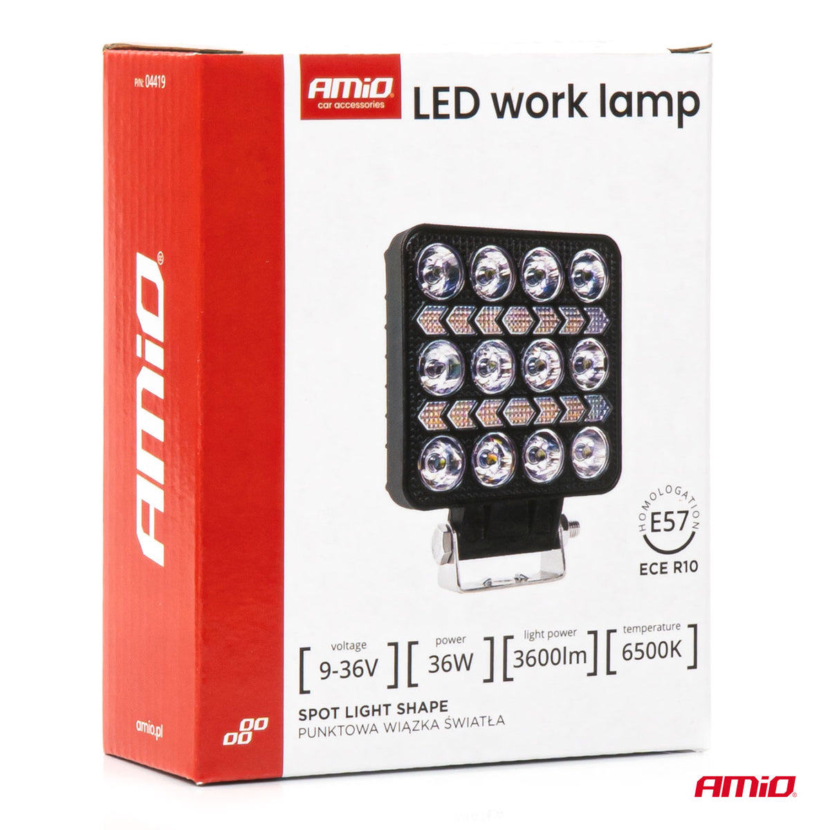 Werklamp AWL75 36W 6500K 3600lm 9-36V AMiO 04419 - AMiO 04419 - afbeelding 8