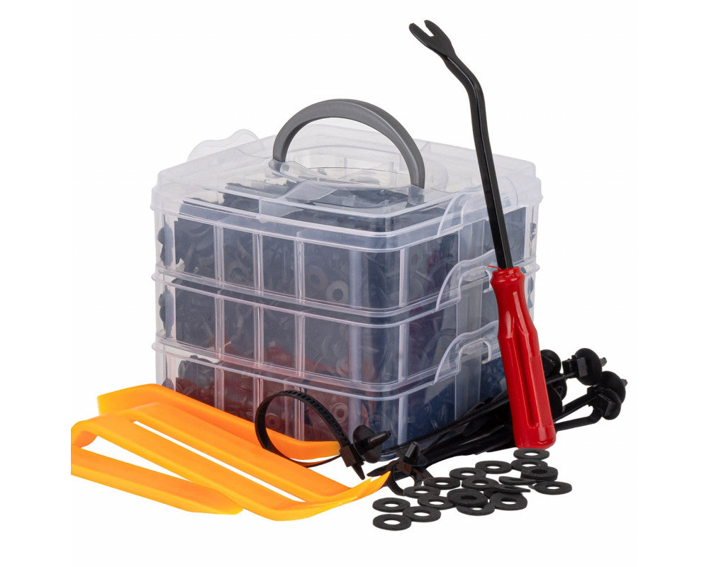 Universele set met 620stuks Automotive clips plus pinnen en gereedschap