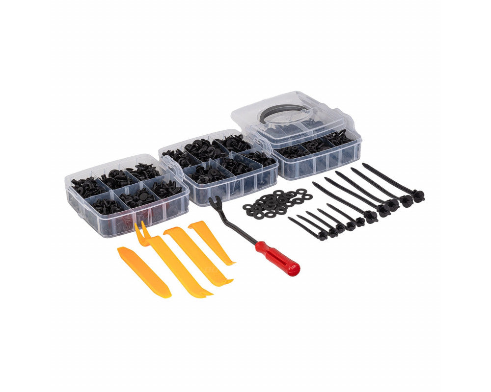Universele set met 620stuks Automotive clips plus pinnen en gereedschap