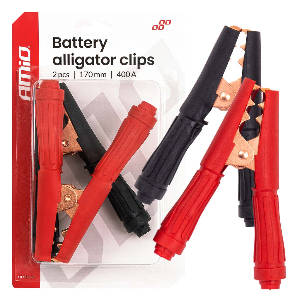 Batterij krokodillenklemmen 170 mm 400 A 2 stuks. AMiO 04435 - AMiO 04435 - afbeelding 6