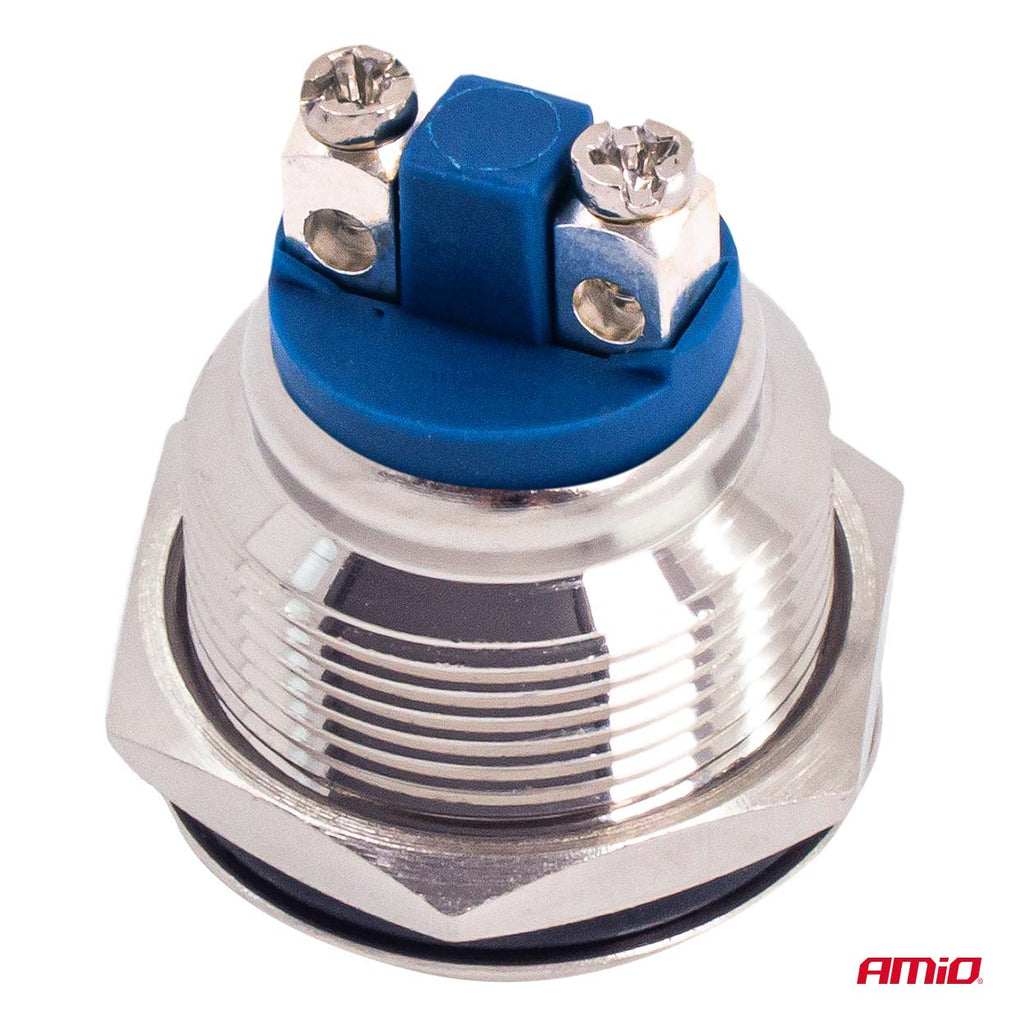 Platte ronde stalen momentknop 19 mm, 5 A, 12/230 V, AMiO 04436 - AMiO 04436 - afbeelding 4