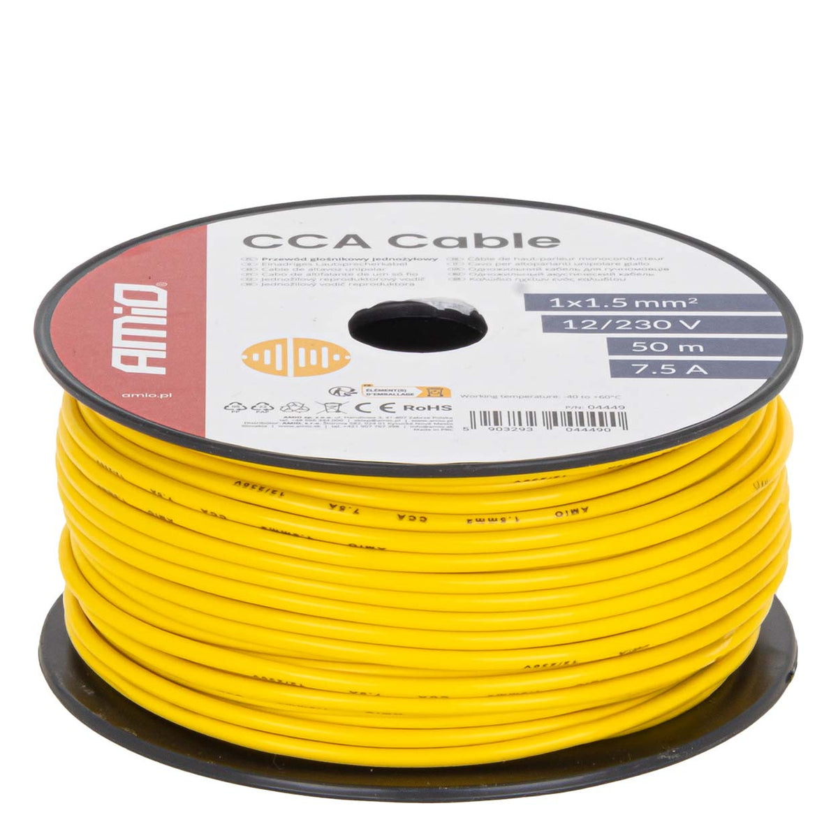 CCA Kabel CCA 1x1.5mm2 50m 7.5A 12/230V AMiO 04449 - AMiO 04449 - afbeelding 1