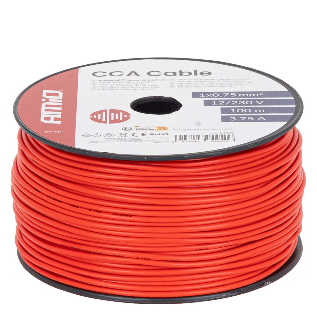 CCA Kabel 1x0.75mm2 100m 3.75A 12/230V AMiO 04450 - AMiO 04450 - afbeelding 1