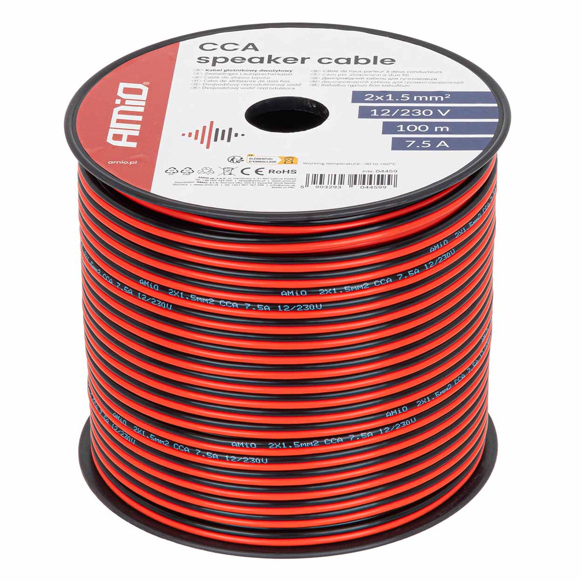 CCA luidsprekerkabel 2x1,5mm2 100m 7,5A AMiO 04459 - AMiO 04459 - afbeelding 5