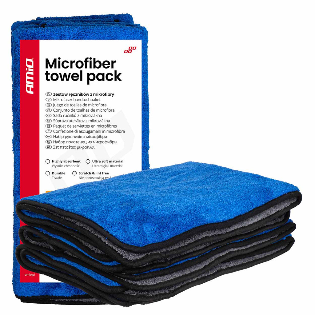 Microvezel handdoekenpakket 800gsm 60x90cm 3 stuks. AMiO 04487 - AMiO 04487 - afbeelding 6