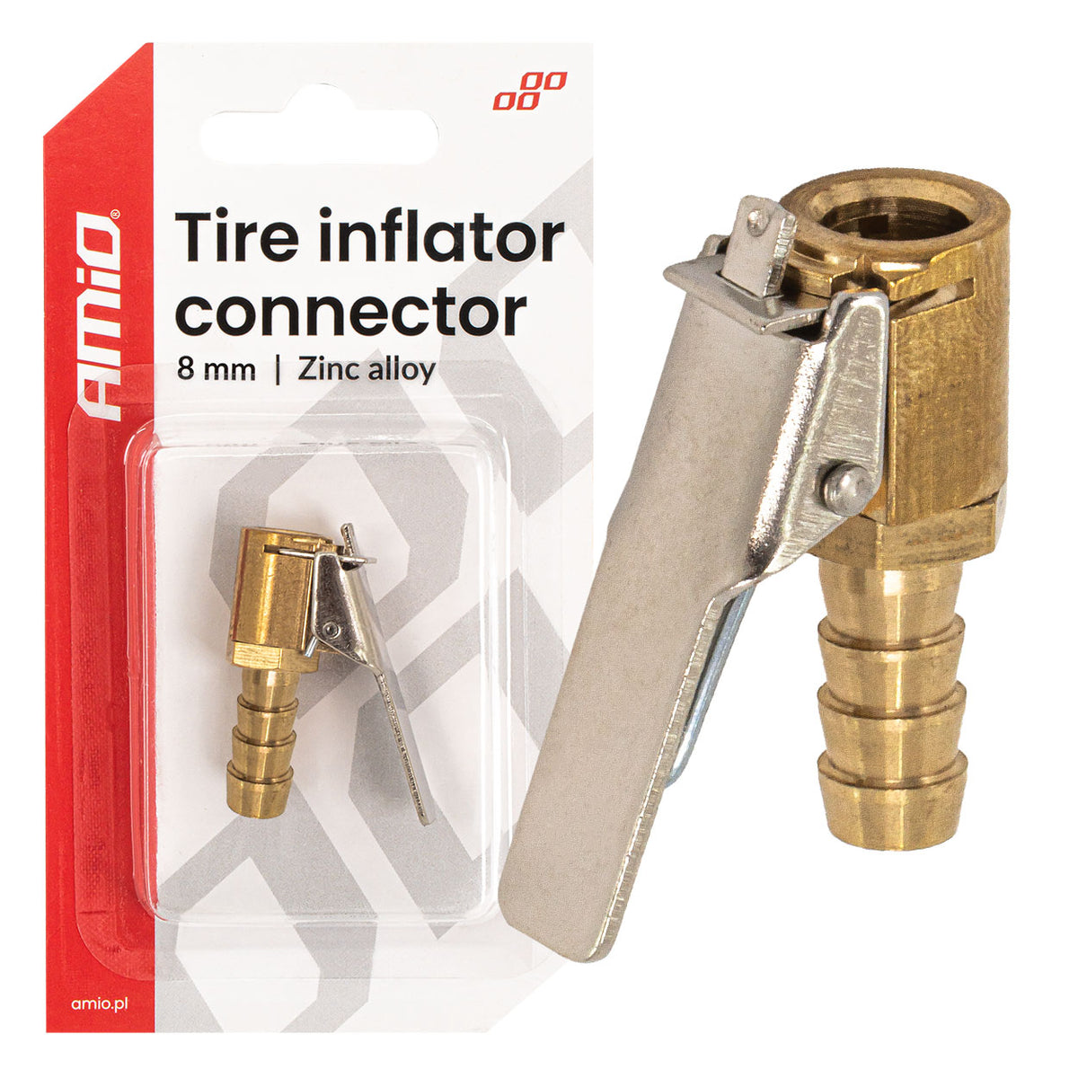 Zinklegering Band Inflator Connector 8 mm AMiO 04494 - AMiO 04494 - afbeelding 1