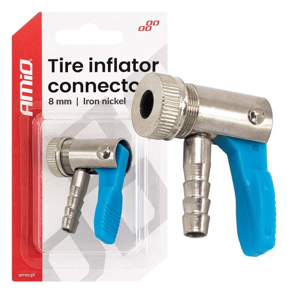 IJzernikkel vernikkeling band inflator connector 8 mm AMiO 04498 - AMiO 04498 - afbeelding 1