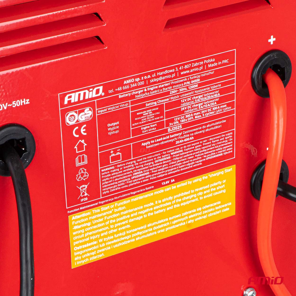 Acculader met starthulp max. 40A, 12V, 24V, opstart 300A, AMiO 04500 - AMiO 04500 - afbeelding 11