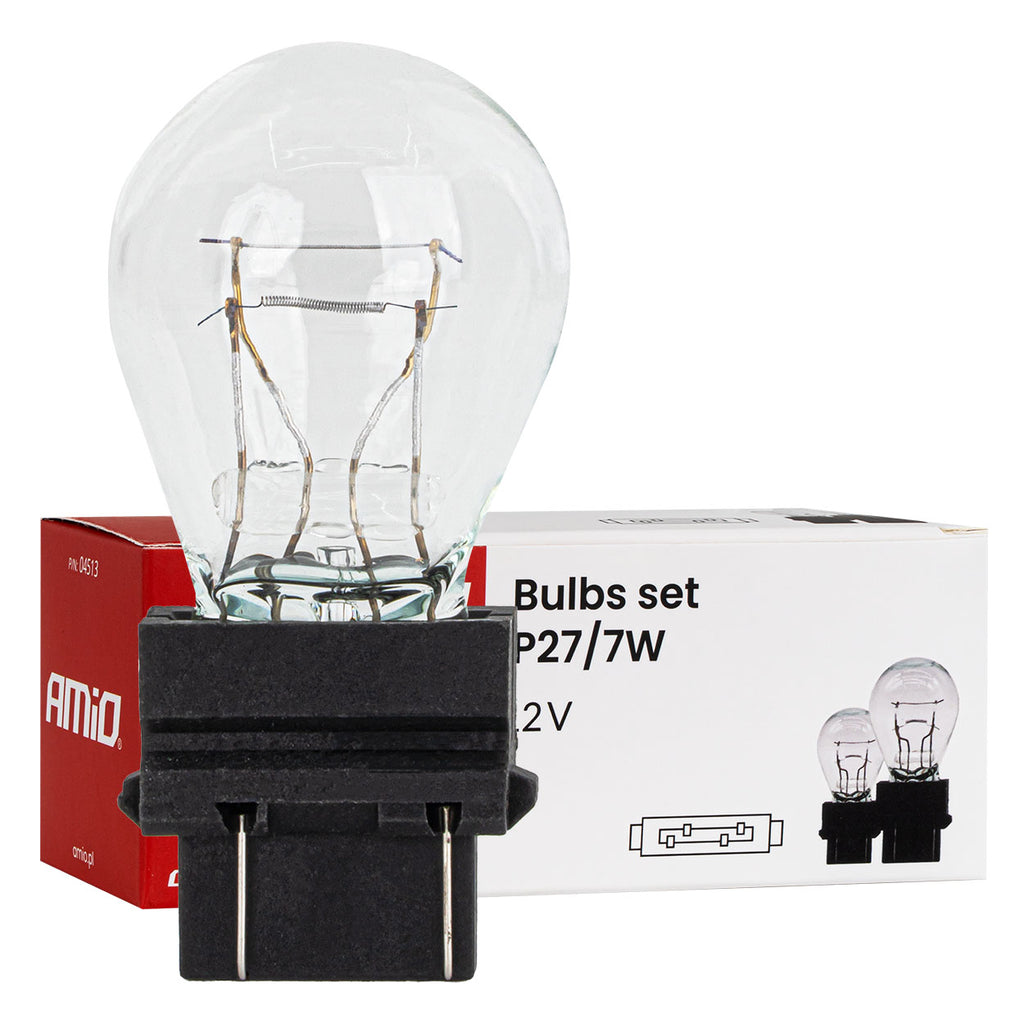 Halogeenlamp P27/7W 12V 27/7W W2.5X16q 10 stuks AMiO 04513 - AMiO 04513 - afbeelding 1
