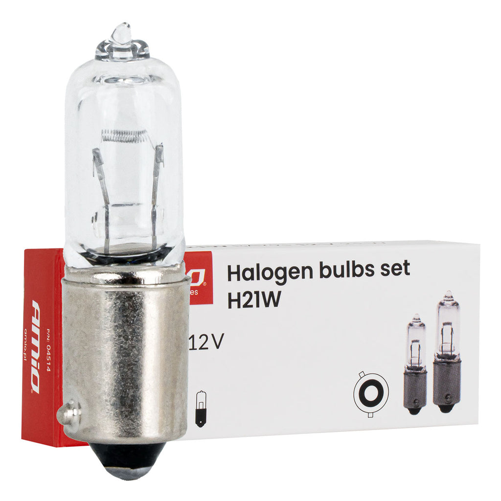 Halogeenlampenset H21W 12V 21W BAY9s 10st AMiO 04514 - AMiO 04514 - afbeelding 1