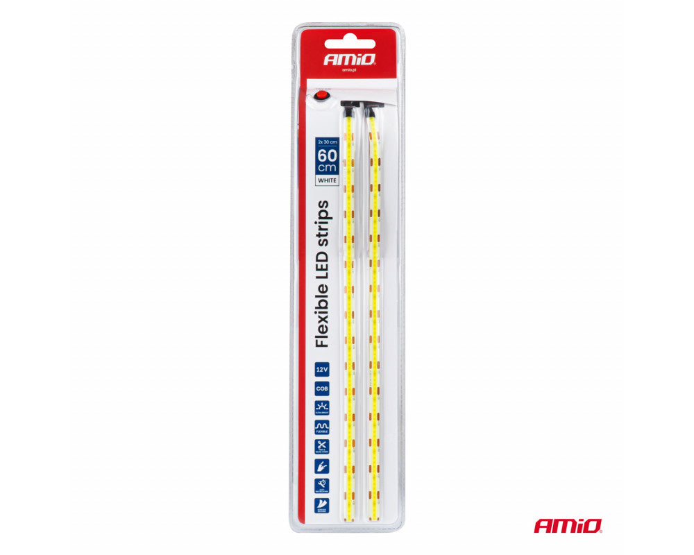 Flexibele LED COB strips, wit 2x30 cm 12 V