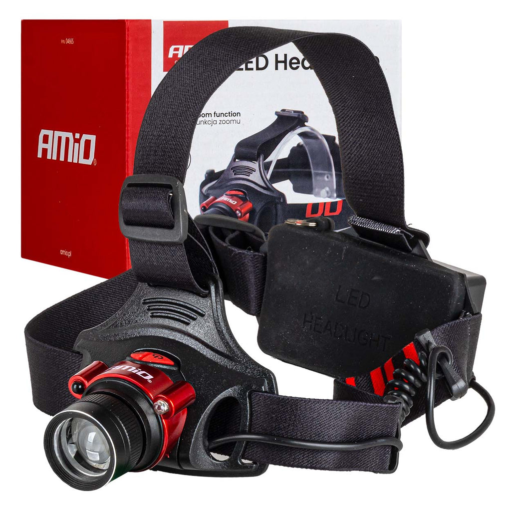 LED Headlamp T6 3600mAh (BATT) AMiO 04665 - AMiO 04665 - afbeelding 1