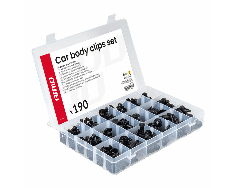 Set met 190stuks Automotive clips en bevestigingspinnen