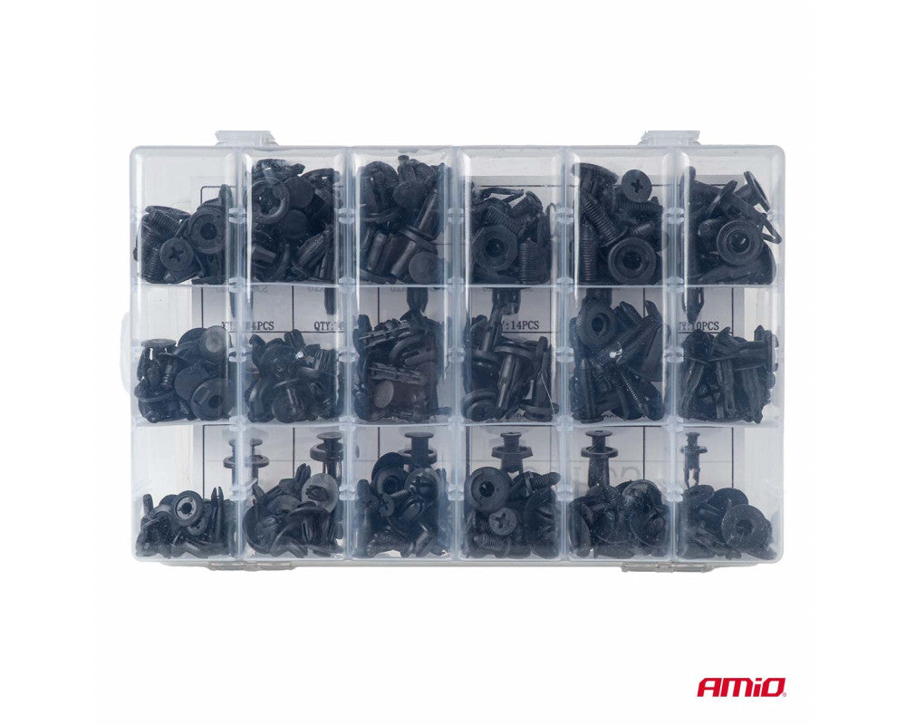 Set met 190stuks Automotive clips en bevestigingspinnen