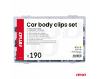 Set met 190stuks Automotive clips en bevestigingspinnen