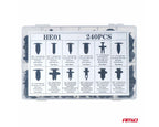 Set met 240stuks Automotive clips en bevestigingspinnen