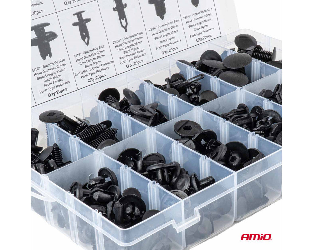 Set met 240stuks Automotive clips en bevestigingspinnen