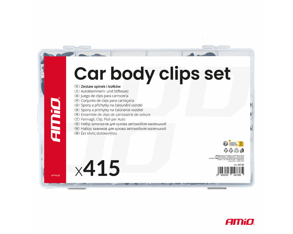 Set met 415stuks Automotive clips en bevestigingspinnen