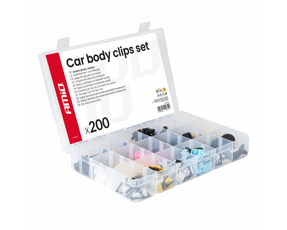 Set met 200stuks Automotive clips en bevestigingspinnen