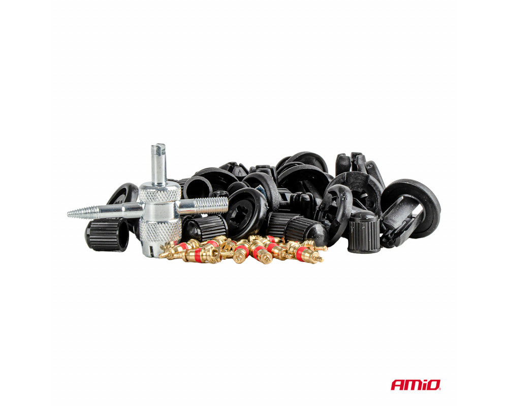 Set met 83stuks Automotive clips en bevestigingspinnen en gereedschap