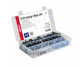 Set met 83stuks Automotive clips en bevestigingspinnen en gereedschap