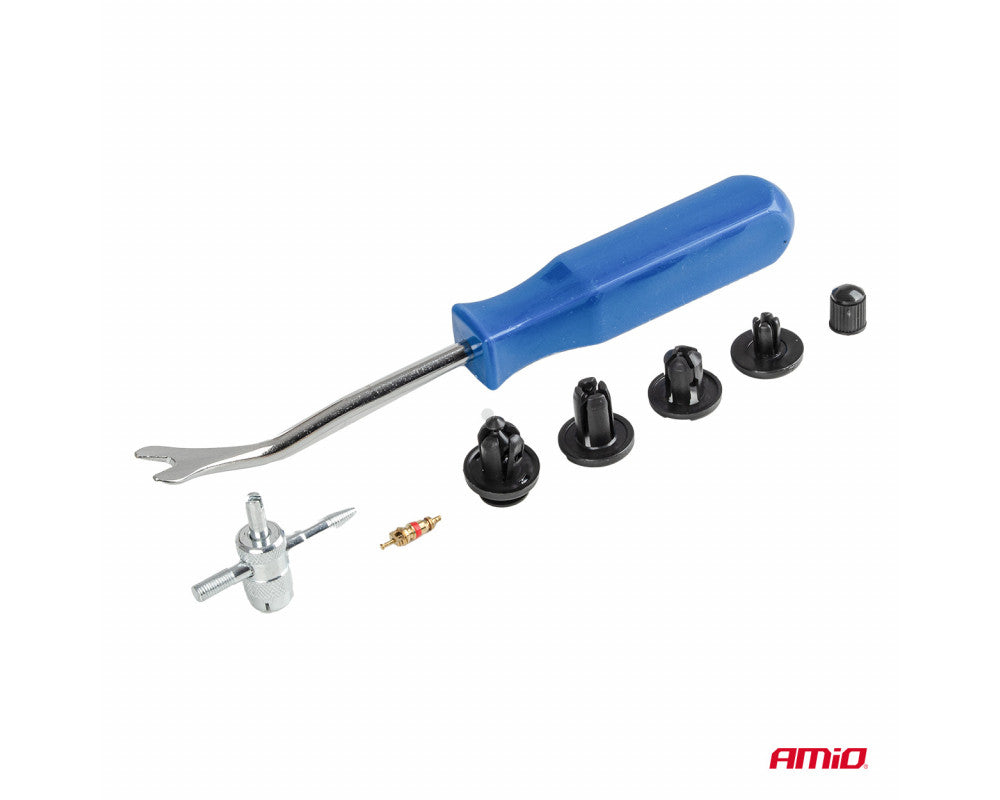 Set met 83stuks Automotive clips en bevestigingspinnen en gereedschap