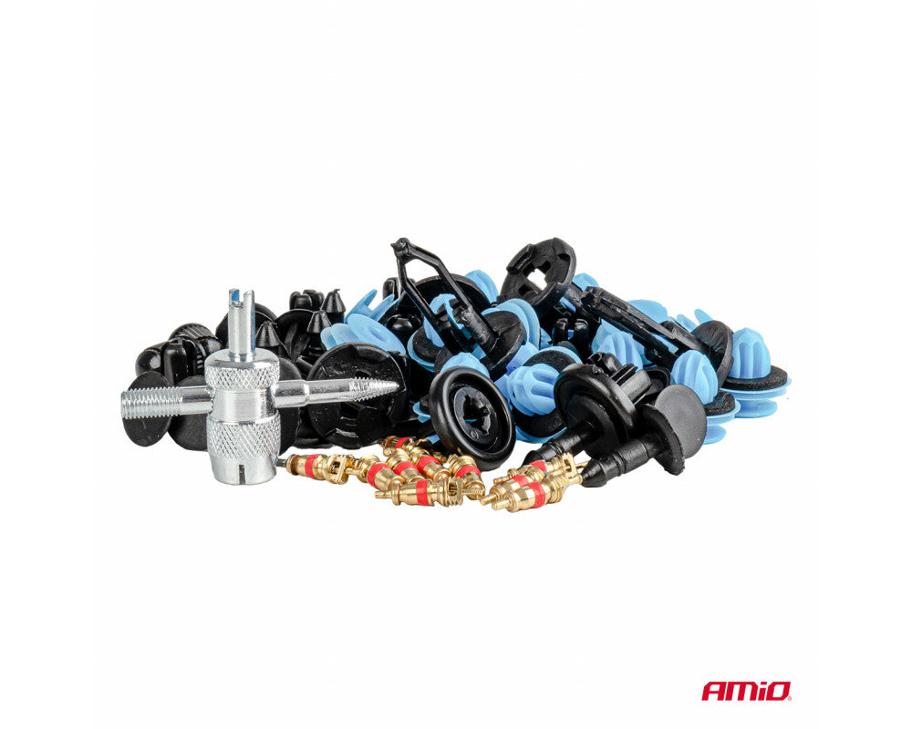 Set met 148stuks Automotive clips en bevestigingspinnen + gereedschap