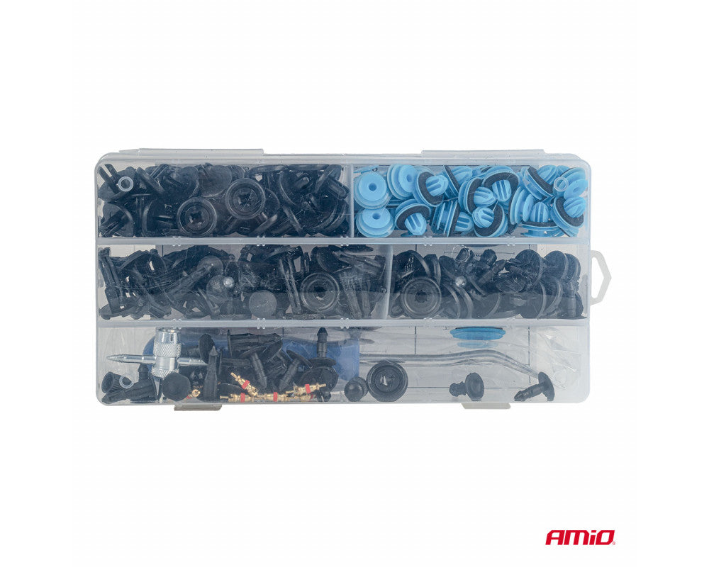 Set met 148stuks Automotive clips en bevestigingspinnen + gereedschap