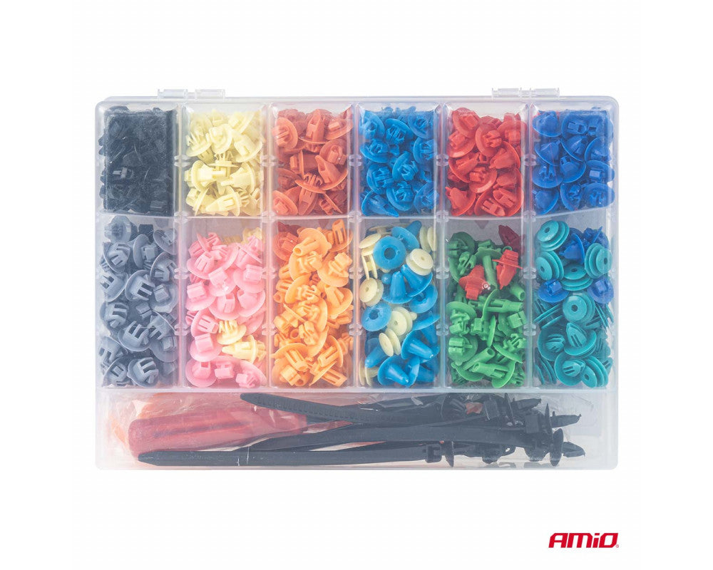 Set met 420stuks Automotive clips + gereedsschap