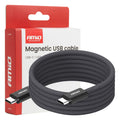Magnetic USB cable USB-C to USB-C 60W 100cm AMiO 04840 - AMiO 04840 - afbeelding 1