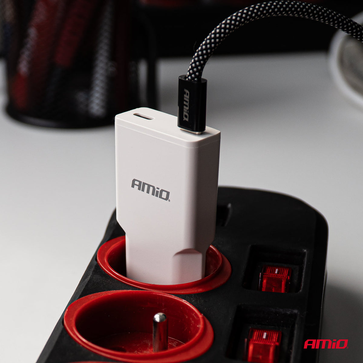 Magnetic USB cable USB-C to USB-C 60W 100cm AMiO 04840 - AMiO 04840 - afbeelding 3