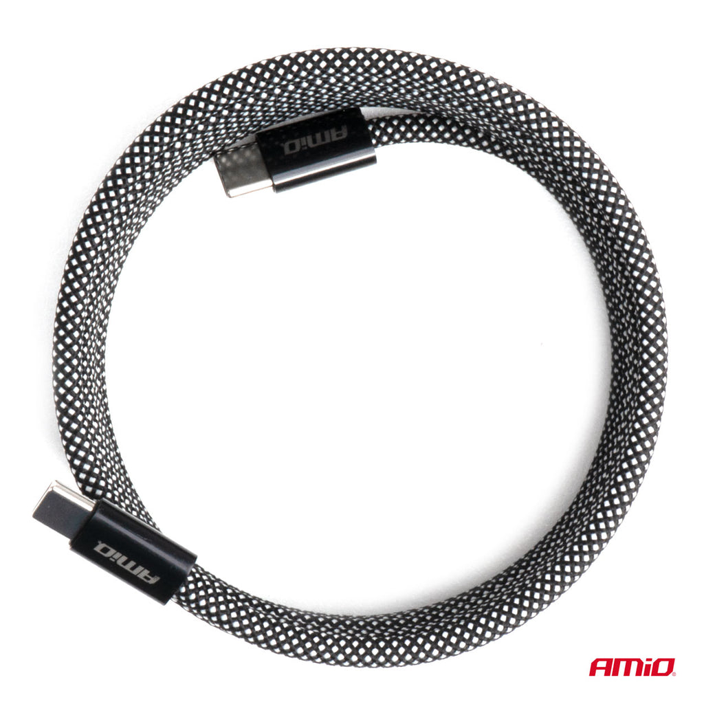 Magnetic USB cable USB-C to USB-C 60W 100cm AMiO 04840 – AMiO 04840 – productafbeelding 4