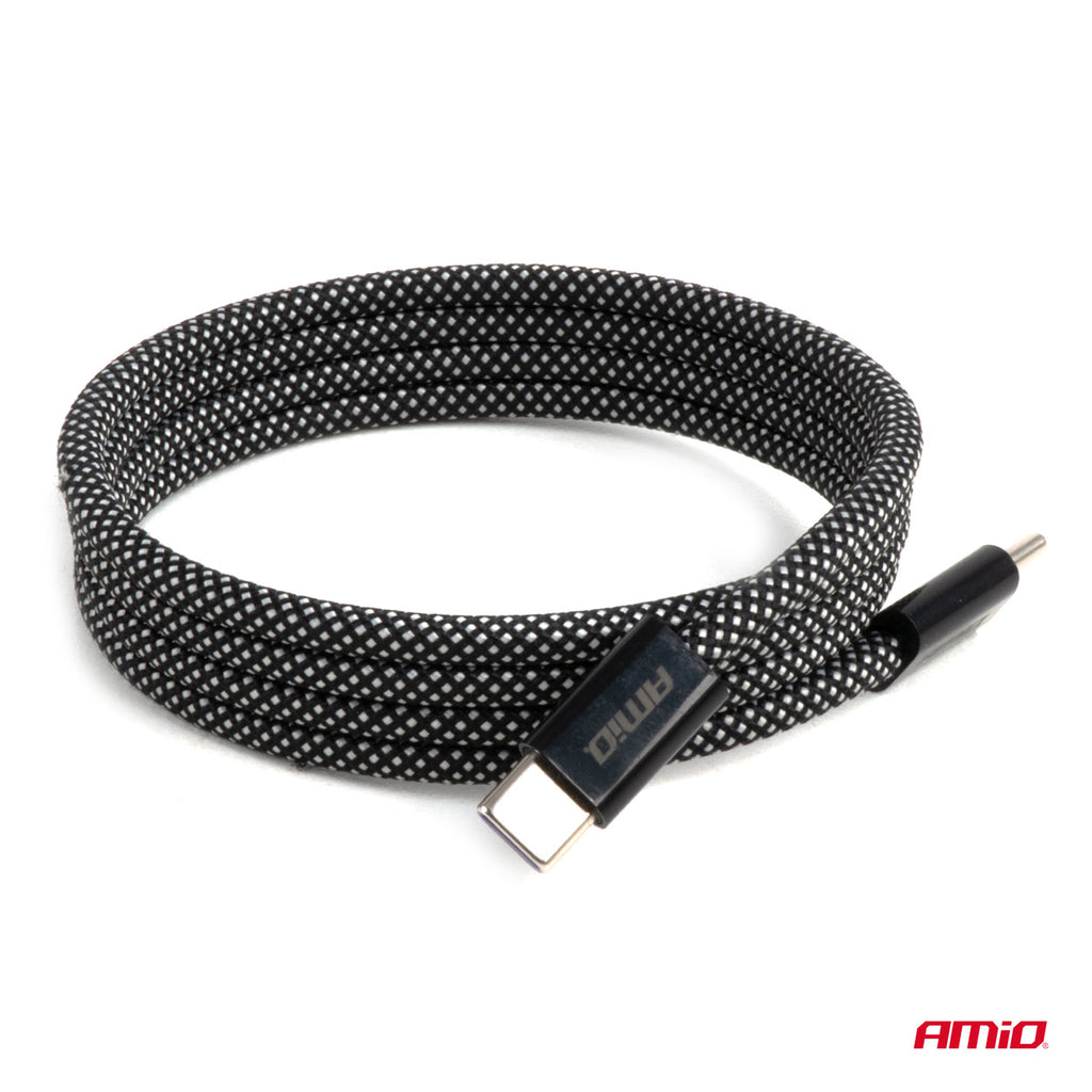 Magnetic USB cable USB-C to USB-C 60W 100cm AMiO 04840 - AMiO 04840 - afbeelding 5