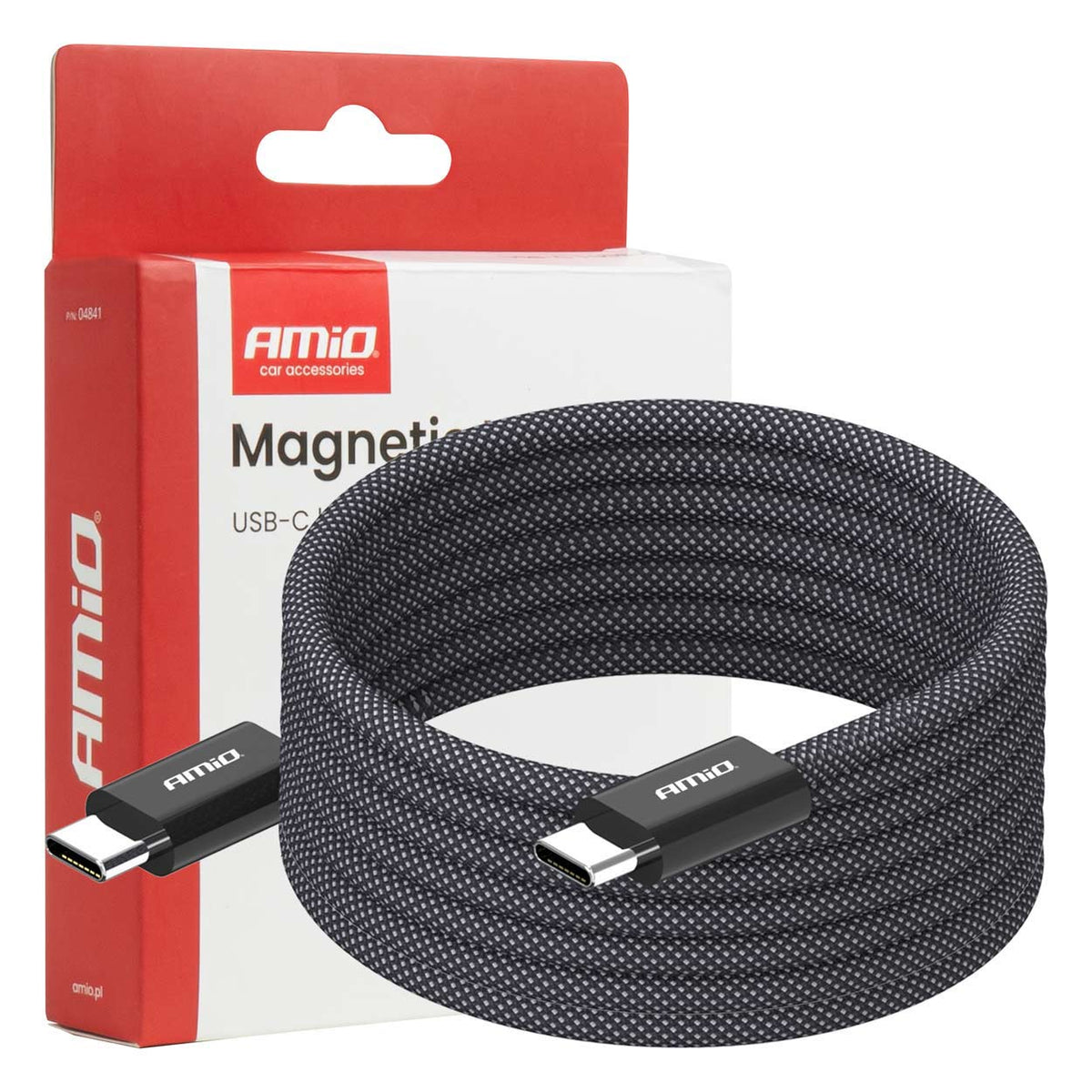 Magnetic USB cable USB-C to USB-C 60W 200cm AMiO 04841 - AMiO 04841 - afbeelding 1