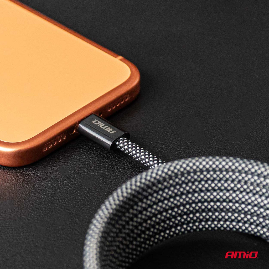 Magnetic USB cable USB-C to USB-C 60W 200cm AMiO 04841 - AMiO 04841 - afbeelding 2
