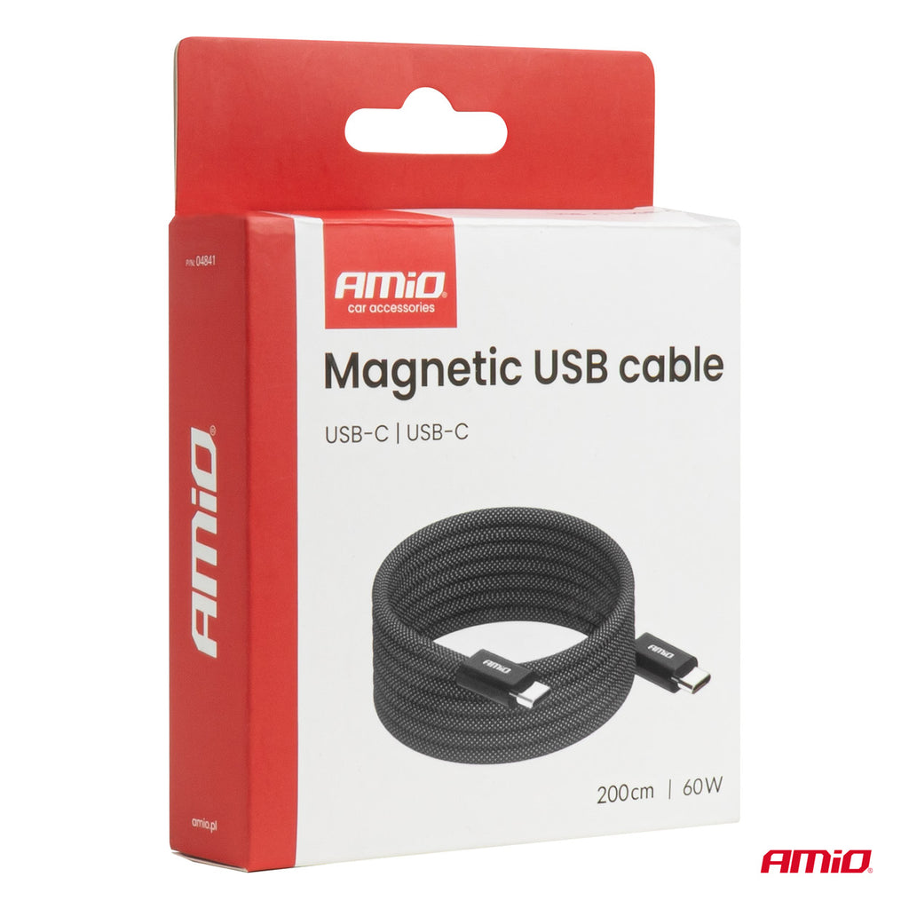 Magnetic USB cable USB-C to USB-C 60W 200cm AMiO 04841 - AMiO 04841 - afbeelding 9