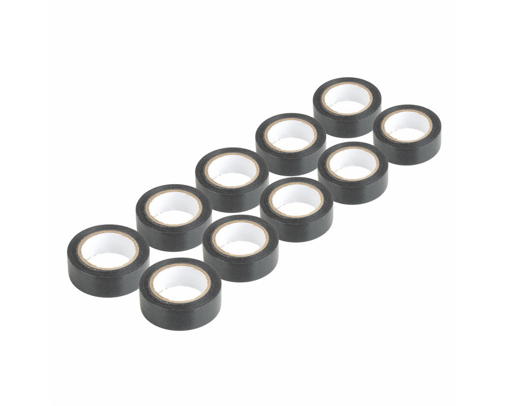 Opti Car Parts - Set van 10 zwarte PVC-isolatietapes, 19 mm x 10 m x 0,13 mm - Antennes & Klein - artikel 04845