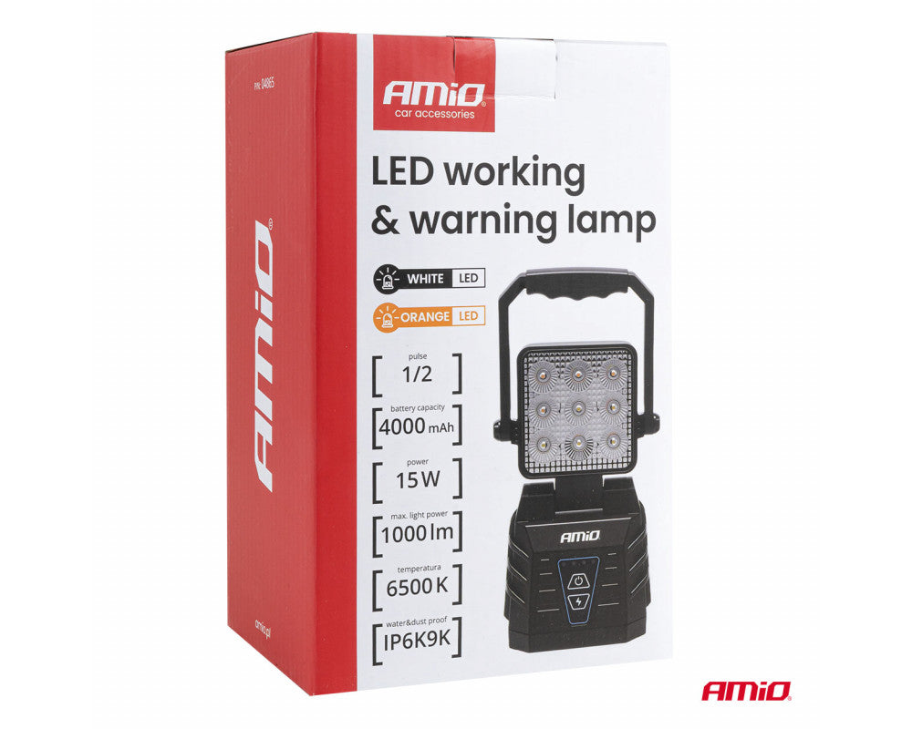 Werklamp en waarschuwingslamp LED, 15W (batterij)