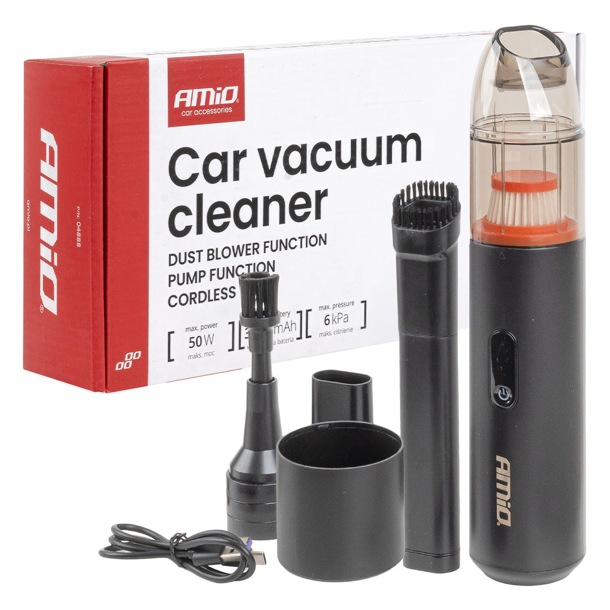 Autostofzuiger & blazer 6 kPa 50W 150ml, draadloos AMiO 04888 - AMiO 04888 - afbeelding 1