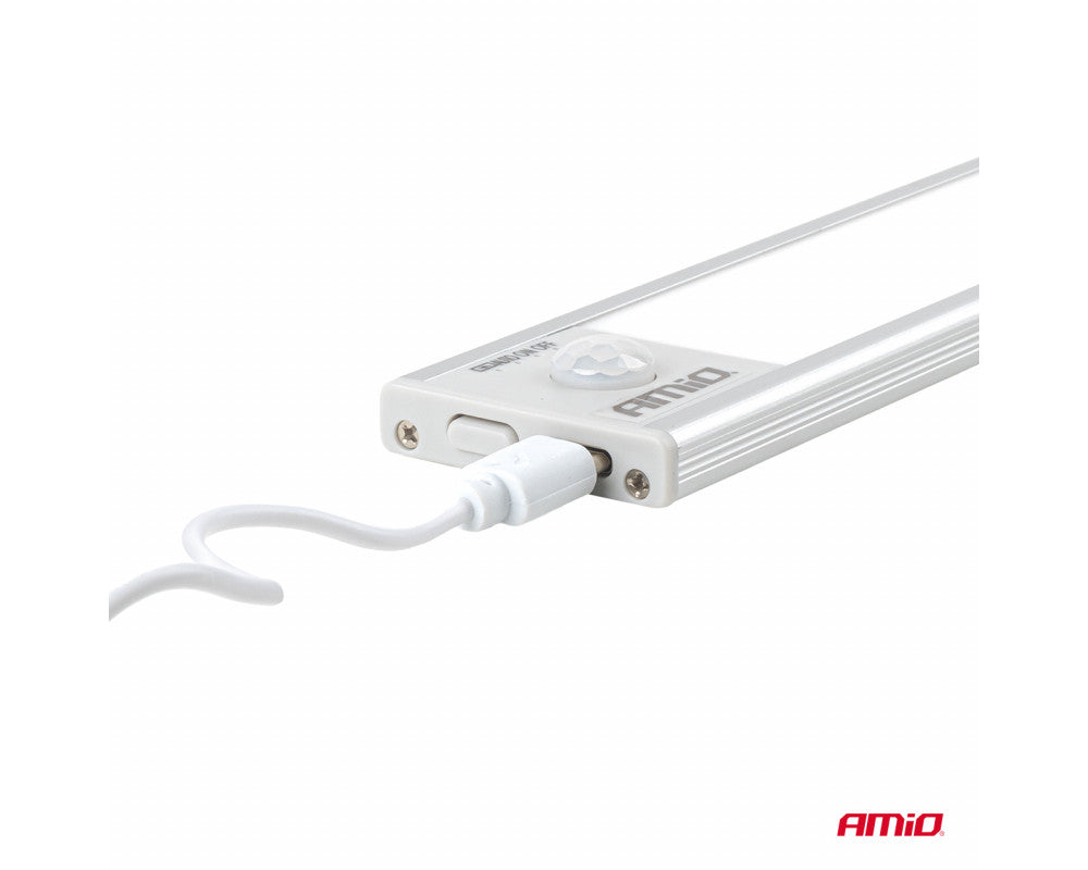 Opti Car Parts - Oplaadbare LED lamp met PIR bewegingssensor en schemersensor (23x4.1x0.9cm) - Antennes & Klein inbouwmateria