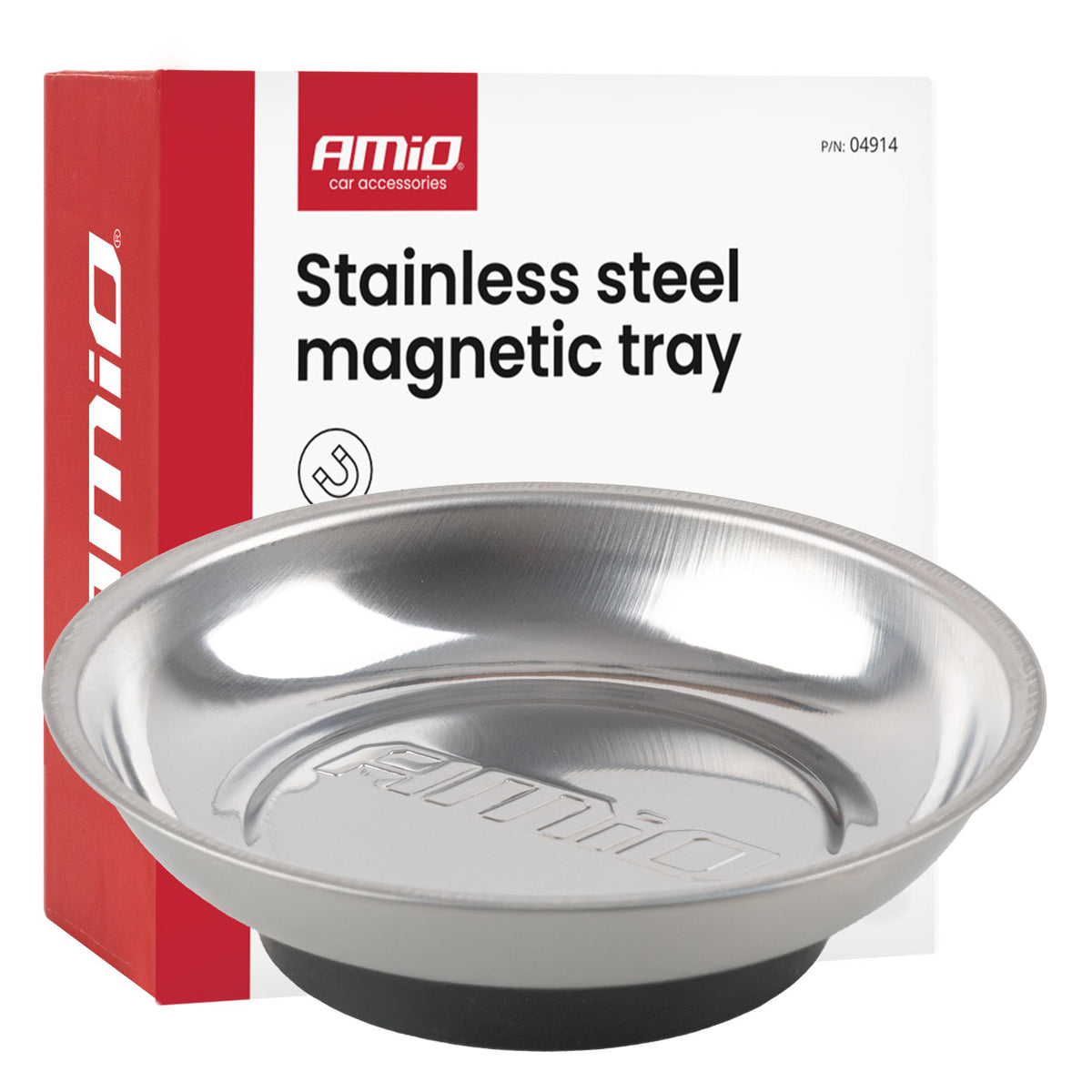 Magnetisch opvangbakje van roestvrij staal, 110mm AMiO 04914 - AMiO 04914 - afbeelding 1