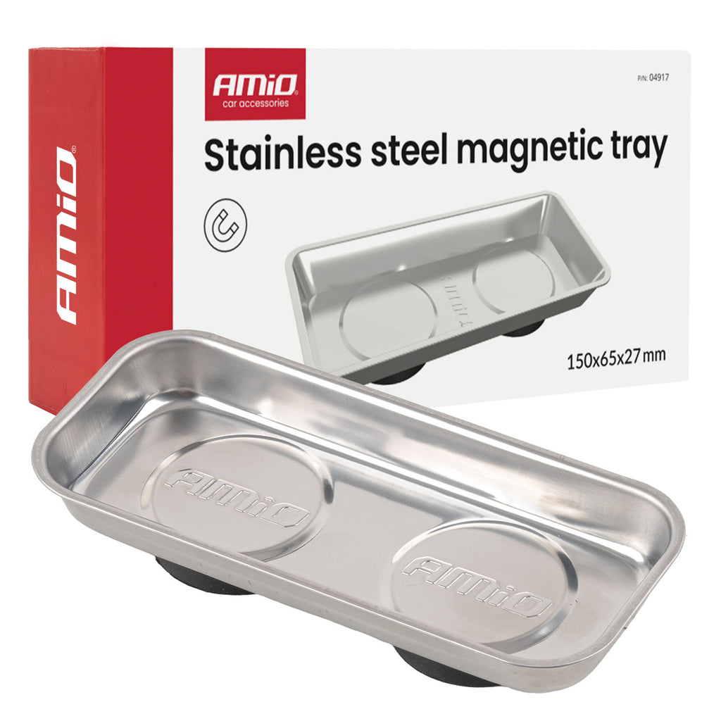 Magnetisch opvangbakje van roestvrij staal, 150x65x27mm AMiO 04917 - AMiO 04917 - afbeelding 1