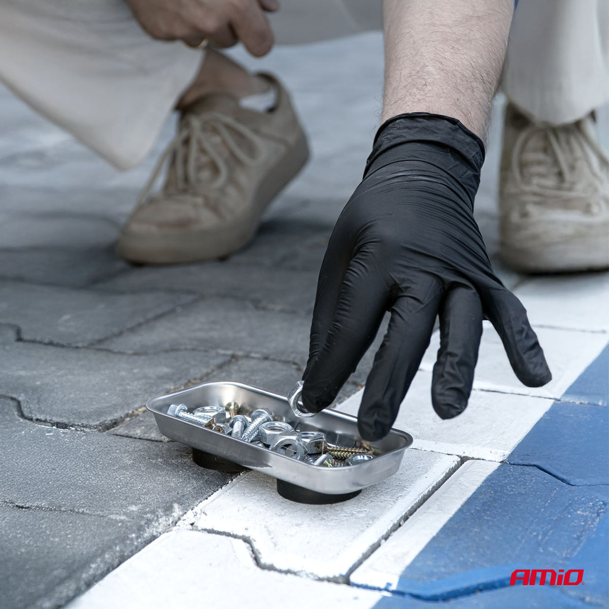 Magnetisch opvangbakje van roestvrij staal, 150x65x27mm AMiO 04917 – AMiO 04917 – productafbeelding 3
