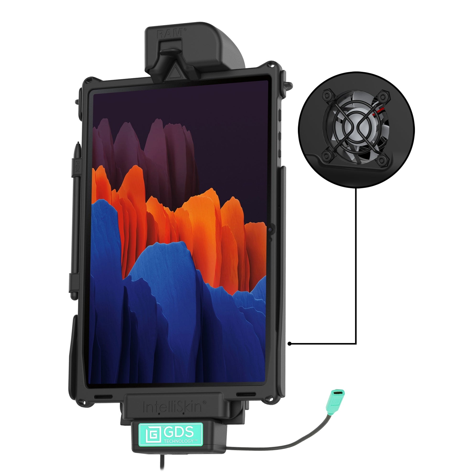 GDS® Cool-Dock™ met USB-C 3.1 voor Samsung Tab S8+, S7+ & S7 FE 12.4" - RAM Mounts RAM-GDS-DOCKF-SAM78CU afbeelding 5