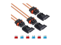 Recoil ATC/ ATO zekering houder met kapje 12AWG 2.5mm2, 3x incl. 3x 10A & 3x...